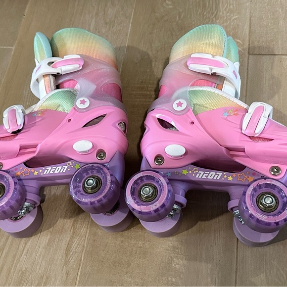 Neon Pink and Purple Roller Skates / Inline Skates - Picture 3 of 5
